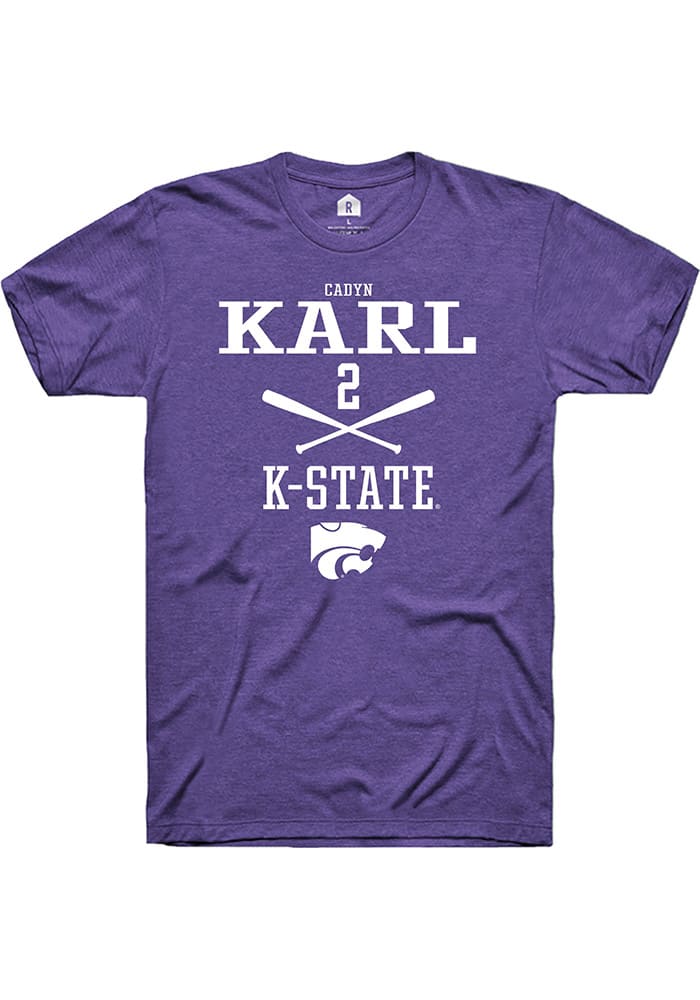 Cadyn Karl K-State Wildcats Purple Rally NIL Sport Icon Short Sleeve T Shirt