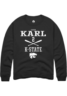 Cadyn Karl Rally Mens Black K-State Wildcats NIL Sport Icon Crew Sweatshirt