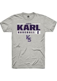 Cadyn Karl Ash K-State Wildcats NIL Stacked Box Short Sleeve T Shirt