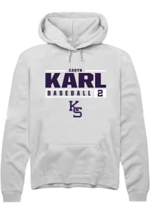 Cadyn Karl Rally Mens White K-State Wildcats NIL Stacked Box Hooded Sweatshirt