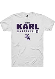 Cadyn Karl White K-State Wildcats NIL Stacked Box Short Sleeve T Shirt