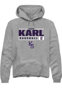 Cadyn Karl Rally Mens Graphite K-State Wildcats NIL Stacked Box Hooded Sweatshirt