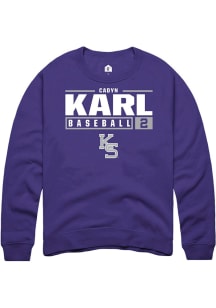 Cadyn Karl Rally Mens Purple K-State Wildcats NIL Stacked Box Crew Sweatshirt