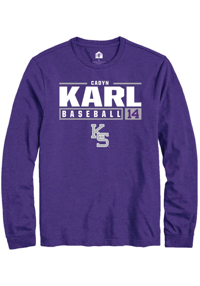 Cadyn Karl K-State Wildcats Purple Rally NIL Stacked Box Long Sleeve T Shirt