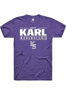 Cadyn Karl Purple K-State Wildcats NIL Stacked Box Short Sleeve T Shirt