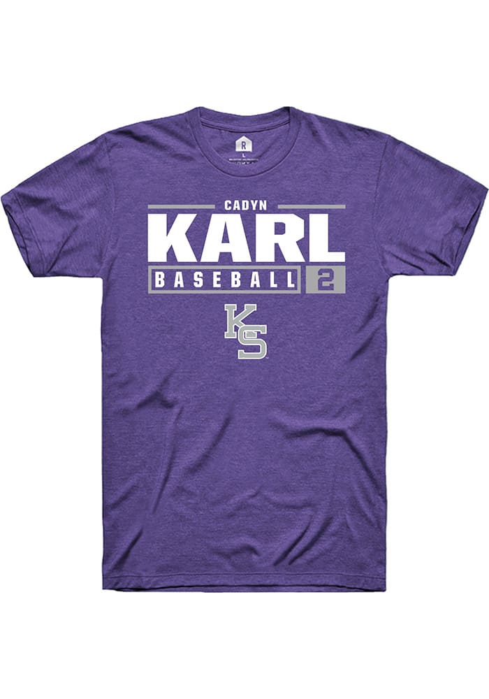 Cadyn Karl K-State Wildcats Purple Rally NIL Stacked Box Short Sleeve T Shirt