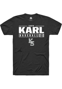 Cadyn Karl Black K-State Wildcats NIL Stacked Box Short Sleeve T Shirt