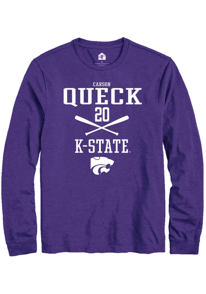 Carson Queck K-State Wildcats Purple Rally NIL Sport Icon Long Sleeve T Shirt