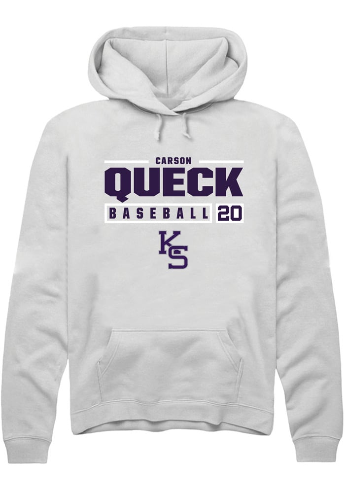 Carson Queck Rally K-State Wildcats Mens White NIL Stacked Box Long Sleeve Hoodie