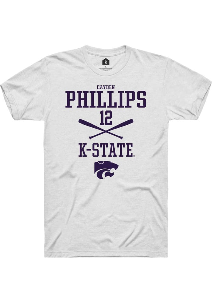 Cayden Phillips K-State Wildcats White Rally NIL Sport Icon Short Sleeve T Shirt