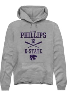 Cayden Phillips Rally Mens Graphite K-State Wildcats NIL Sport Icon Hooded Sweatshirt