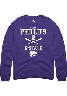 Cayden Phillips Rally Mens Purple K-State Wildcats NIL Sport Icon Crew Sweatshirt