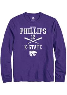 Cayden Phillips  K-State Wildcats Purple Rally NIL Sport Icon Long Sleeve T Shirt