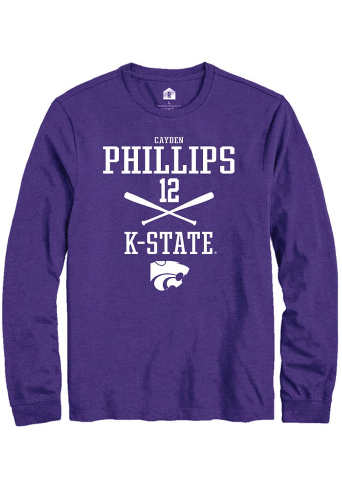 Cayden Phillips K-State Wildcats Purple Rally NIL Sport Icon Long Sleeve T Shirt
