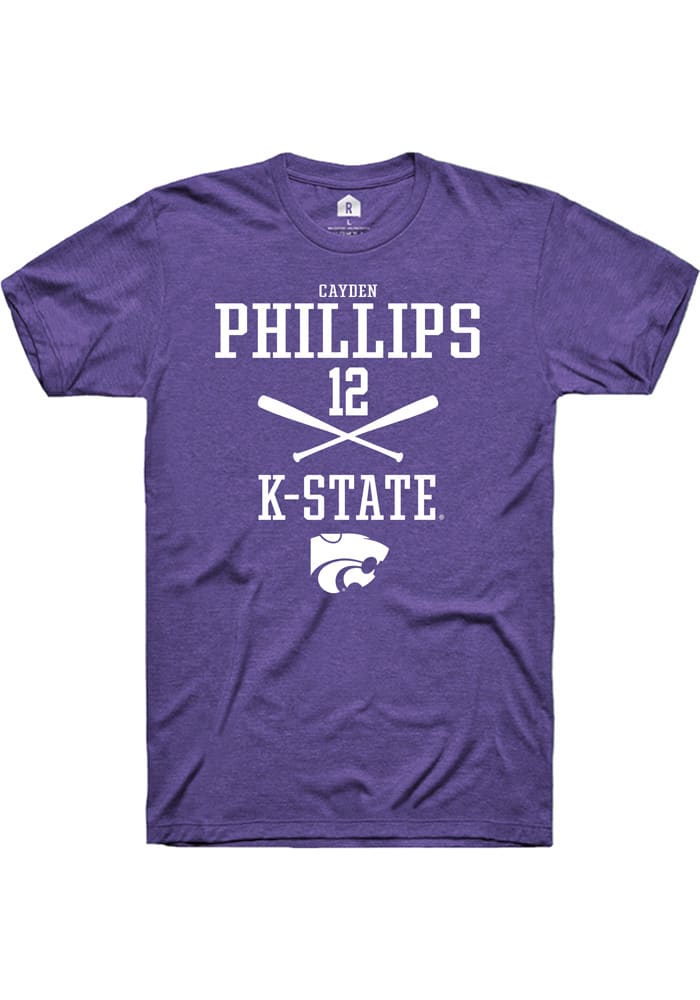 Cayden Phillips K-State Wildcats Purple Rally NIL Sport Icon Short Sleeve T Shirt