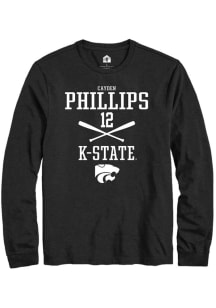 Cayden Phillips  K-State Wildcats Black Rally NIL Sport Icon Long Sleeve T Shirt