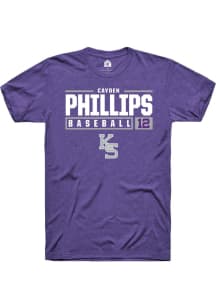 Cayden Phillips  K-State Wildcats Purple Rally NIL Stacked Box Short Sleeve T Shirt