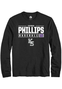 Cayden Phillips  K-State Wildcats Black Rally NIL Stacked Box Long Sleeve T Shirt