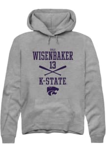 Cole Wisenbaker Rally Mens Graphite K-State Wildcats NIL Sport Icon Hooded Sweatshirt