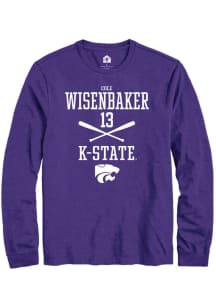 Cole Wisenbaker Rally Mens Purple K-State Wildcats NIL Sport Icon Tee