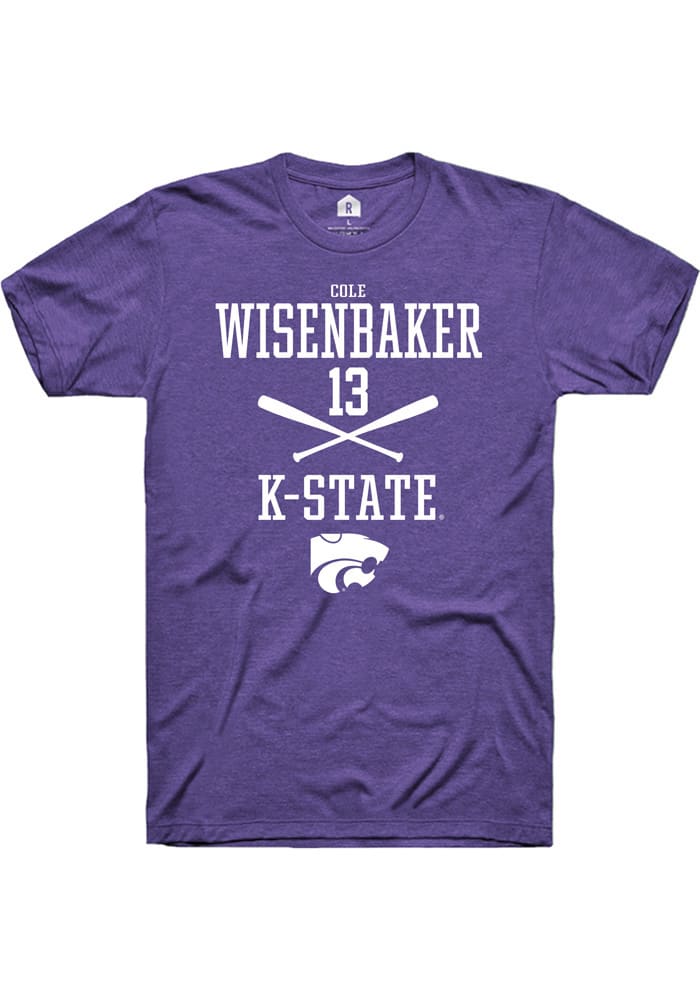 Cole Wisenbaker K-State Wildcats Purple Rally NIL Sport Icon Short Sleeve T Shirt