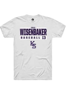 Cole Wisenbaker White K-State Wildcats NIL Stacked Box Short Sleeve T Shirt