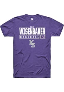 Cole Wisenbaker Purple K-State Wildcats NIL Stacked Box Short Sleeve T Shirt