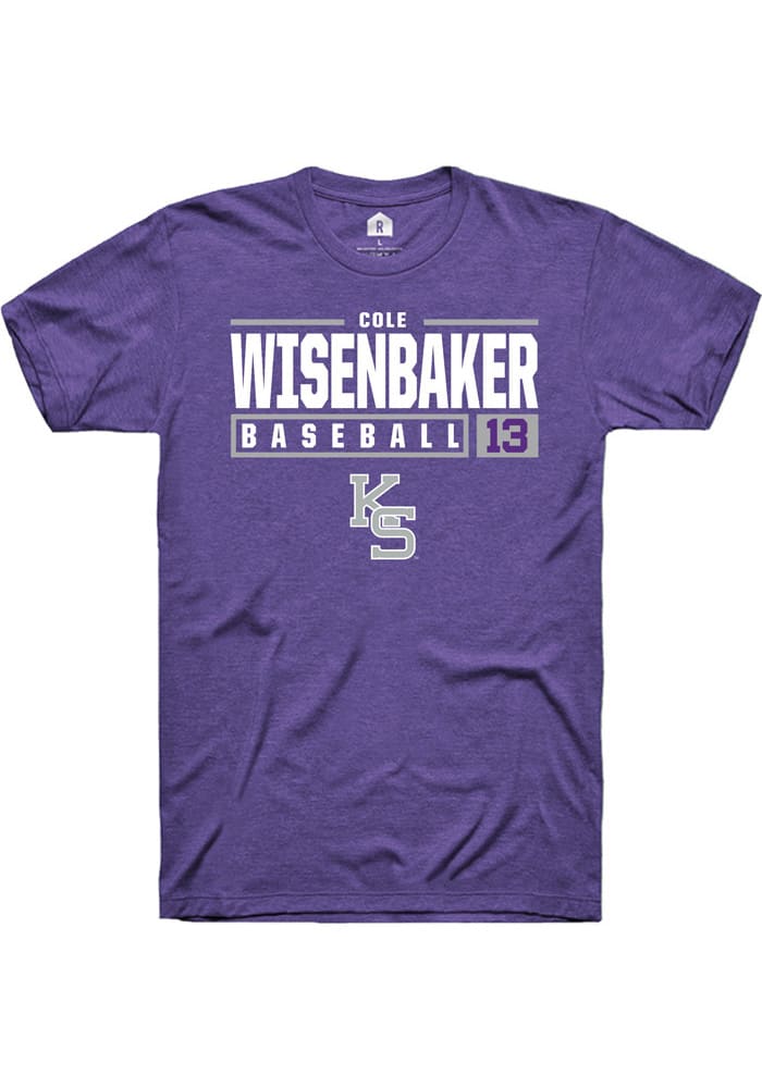 Cole Wisenbaker K-State Wildcats Purple Rally NIL Stacked Box Short Sleeve T Shirt