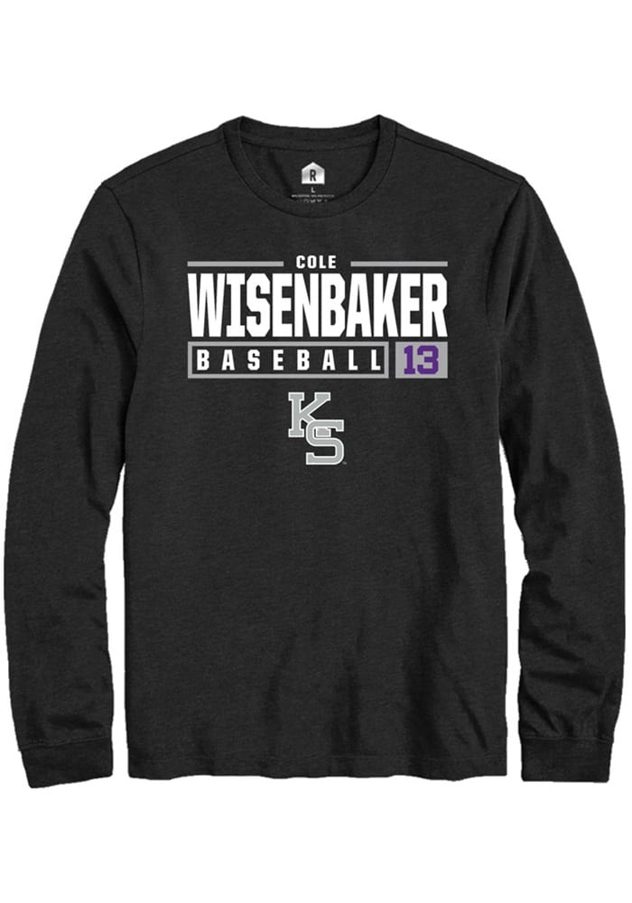 Cole Wisenbaker K-State Wildcats Black Rally NIL Stacked Box Long Sleeve T Shirt