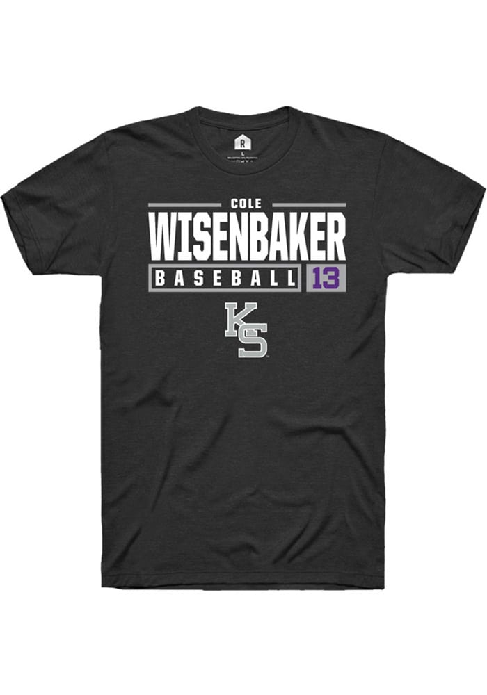 Cole Wisenbaker K-State Wildcats Black Rally NIL Stacked Box Short Sleeve T Shirt