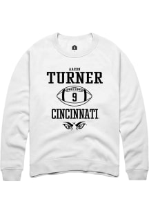 Aaron Turner  Rally Cincinnati Bearcats Mens White NIL Sport Icon Long Sleeve Crew Sweatshirt