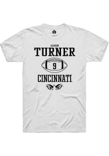 Aaron Turner  Cincinnati Bearcats White Rally NIL Sport Icon Short Sleeve T Shirt