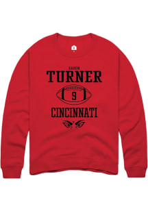 Aaron Turner  Rally Cincinnati Bearcats Mens Red NIL Sport Icon Long Sleeve Crew Sweatshirt