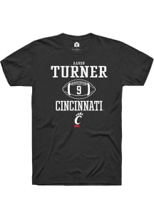 Aaron Turner  Cincinnati Bearcats Black Rally NIL Sport Icon Short Sleeve T Shirt