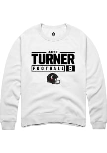 Aaron Turner  Rally Cincinnati Bearcats Mens White NIL Stacked Box Long Sleeve Crew Sweatshirt