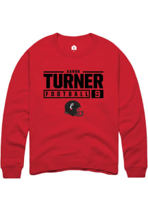 Aaron Turner  Rally Cincinnati Bearcats Mens Red NIL Stacked Box Long Sleeve Crew Sweatshirt