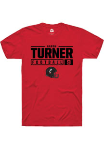 Aaron Turner  Cincinnati Bearcats Red Rally NIL Stacked Box Short Sleeve T Shirt