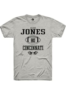 Elijah Jones  Cincinnati Bearcats Ash Rally NIL Sport Icon Short Sleeve T Shirt