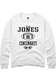 Elijah Jones  Rally Cincinnati Bearcats Mens White NIL Sport Icon Long Sleeve Crew Sweatshirt