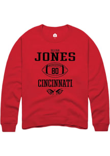 Elijah Jones  Rally Cincinnati Bearcats Mens Red NIL Sport Icon Long Sleeve Crew Sweatshirt