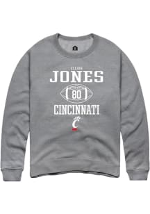 Elijah Jones  Rally Cincinnati Bearcats Mens Graphite NIL Sport Icon Long Sleeve Crew Sweatshirt