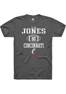 Elijah Jones  Cincinnati Bearcats Dark Grey Rally NIL Sport Icon Short Sleeve T Shirt