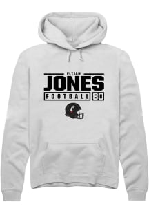 Elijah Jones  Rally Cincinnati Bearcats Mens White NIL Stacked Box Long Sleeve Hoodie