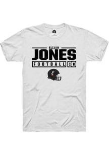 Elijah Jones  Cincinnati Bearcats White Rally NIL Stacked Box Short Sleeve T Shirt