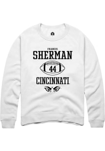 Francis Sherman  Rally Cincinnati Bearcats Mens White NIL Sport Icon Long Sleeve Crew Sweatshirt