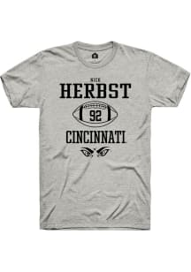 Nick Herbst Ash Cincinnati Bearcats NIL Sport Icon Short Sleeve T Shirt