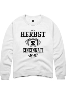 Nick Herbst Rally Mens White Cincinnati Bearcats NIL Sport Icon Crew Sweatshirt