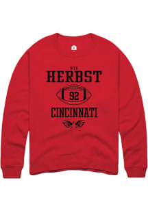 Nick Herbst Rally Mens Red Cincinnati Bearcats NIL Sport Icon Crew Sweatshirt