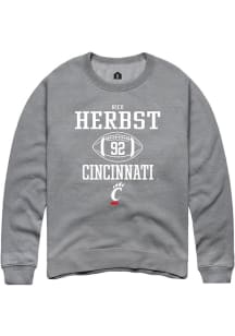 Nick Herbst Rally Mens Graphite Cincinnati Bearcats NIL Sport Icon Crew Sweatshirt