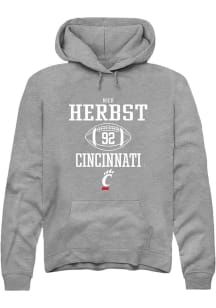 Nick Herbst Rally Mens Graphite Cincinnati Bearcats NIL Sport Icon Hooded Sweatshirt